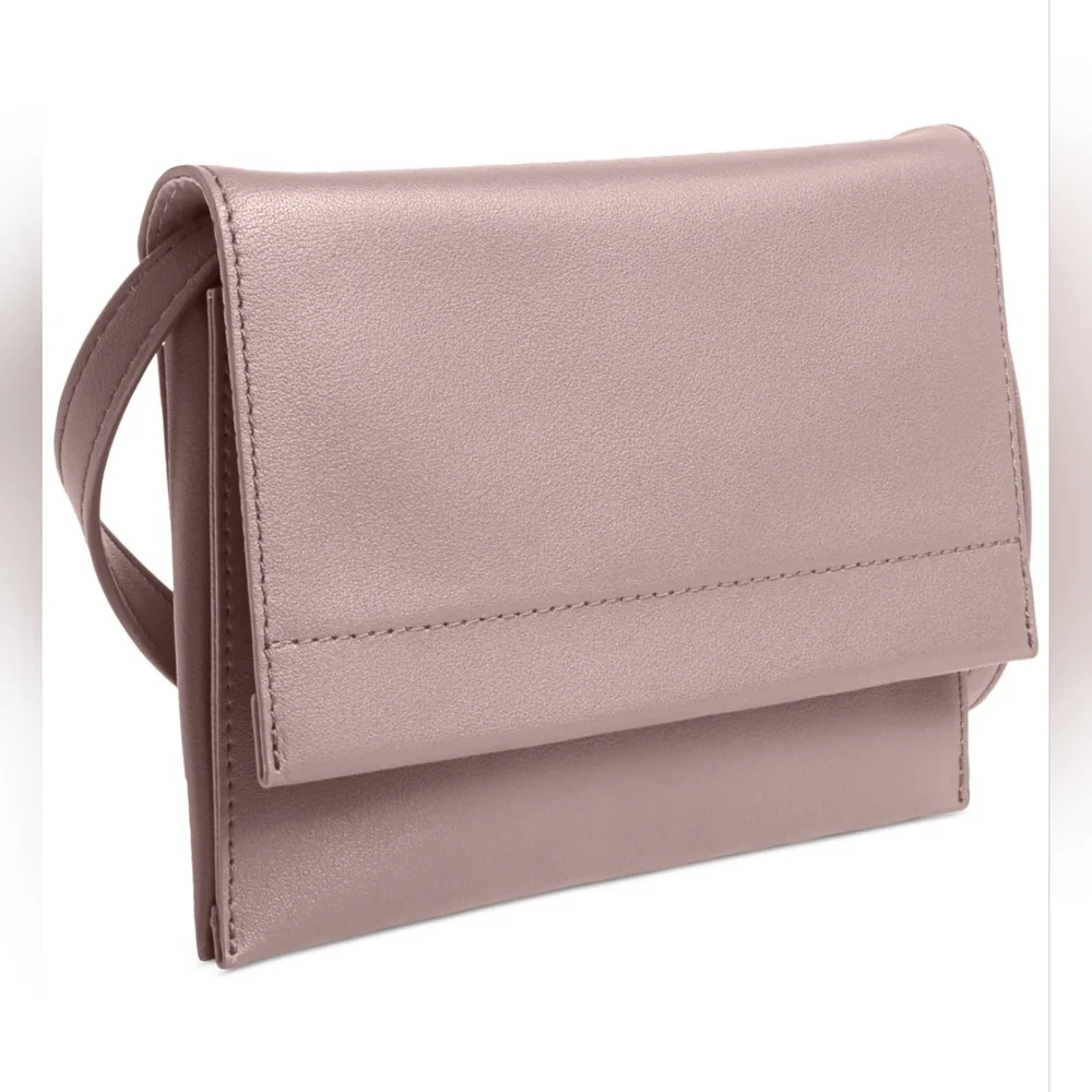 Giani Bernini Nappa Leather Flap Crossbody New Rose
